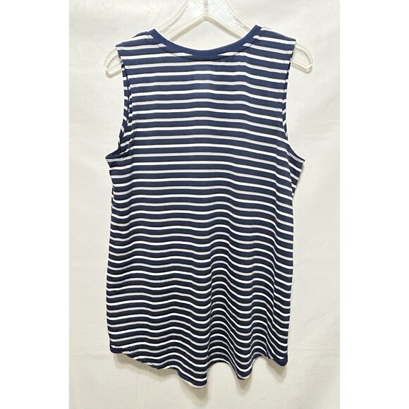 Cuddl Duds Flexwear Womens Large Blue Striped Soft Tank Top - Picture 6 of 7